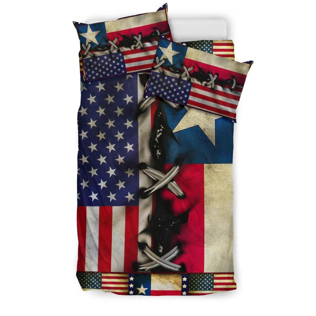 Texas With American Flag Fourth Of July Bedding Set Patriotic Gifts Bedroom Decor Texas With American Flag Fourth Of July Bedding Set Patriotic Gifts Bedroom Decor