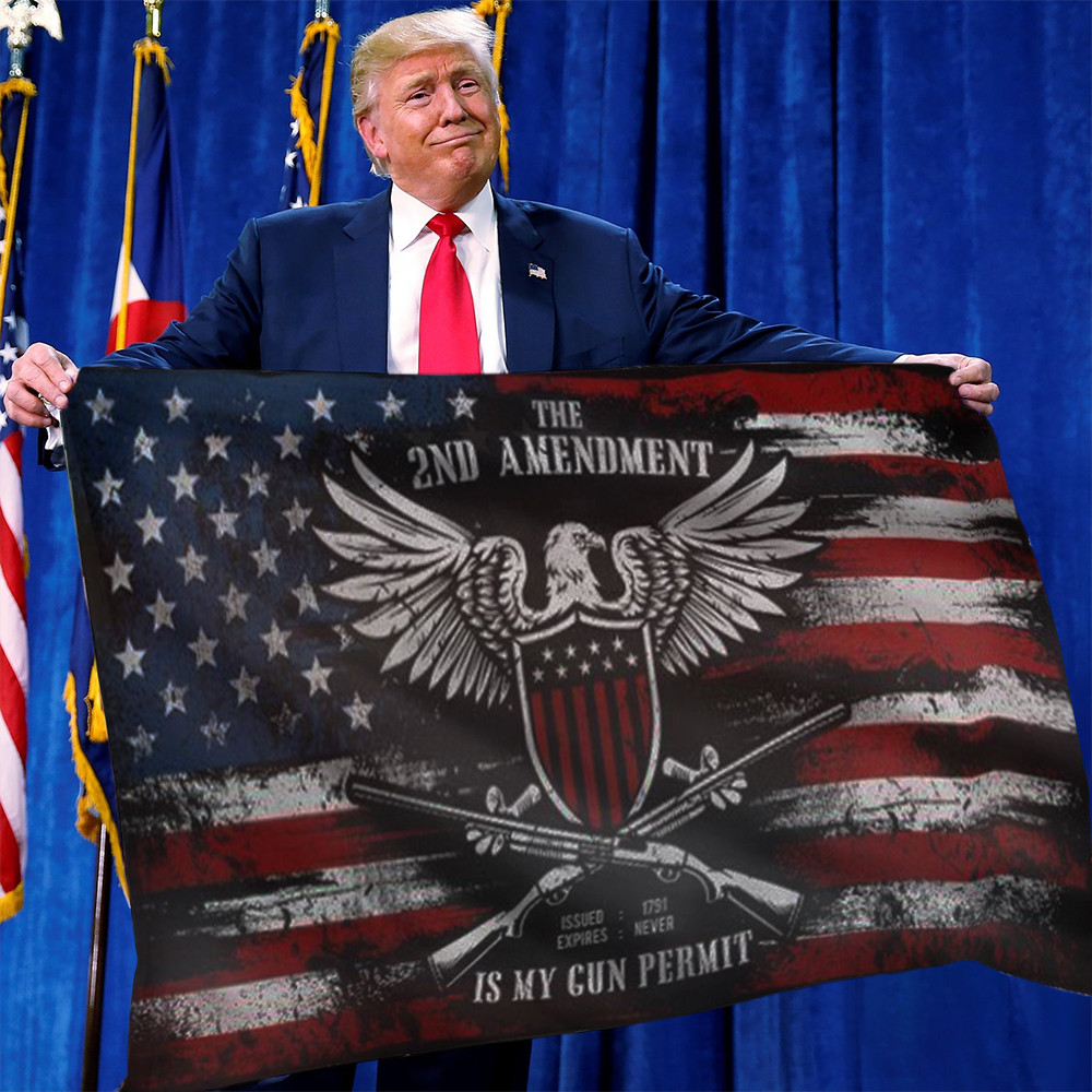 The 2Nd Amendment Is My Gun Permit USA Flag Support 2Nd Amendment Gun Rights Flag The 2Nd Amendment Is My Gun Permit USA Flag Support 2Nd Amendment Gun Rights Flag