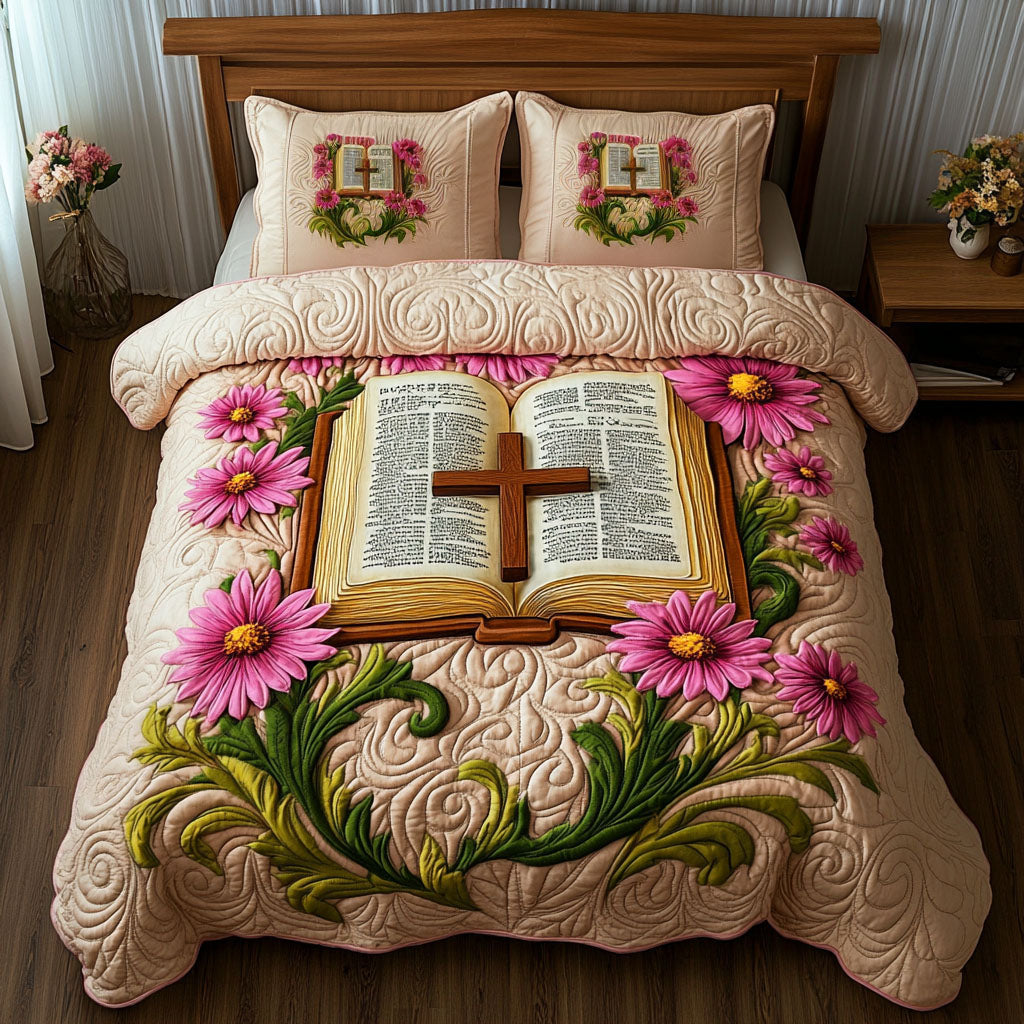 The Blooming Cross Quilted Bedding Set Duvet Cover Bed Sheet Set Faith Based Graduation Gifts The Blooming Cross Quilted Bedding Set Duvet Cover Bed Sheet Set Faith Based Graduation Gifts