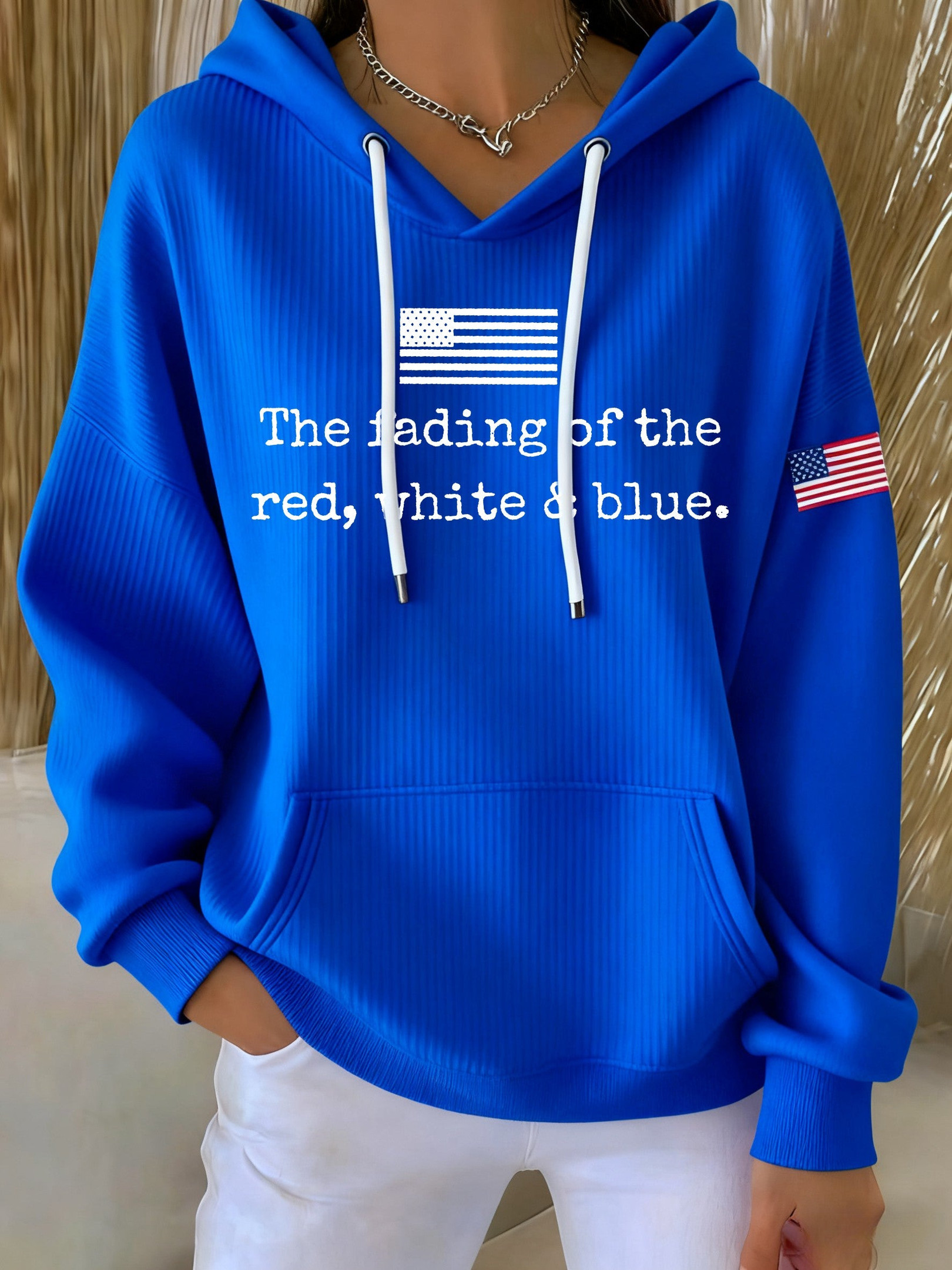 The Fading Of The Red White And Blue Hoodie No Kings In America Merch Anti Fascism Hoodie The Fading Of The Red White And Blue Hoodie No Kings In America Merch Anti Fascism Hoodie