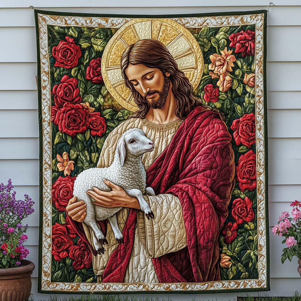 The Good Shepherd Quilted Blanket Nice Throw Blanket Christian Gift Idea The Good Shepherd Quilted Blanket Nice Throw Blanket Christian Gift Idea