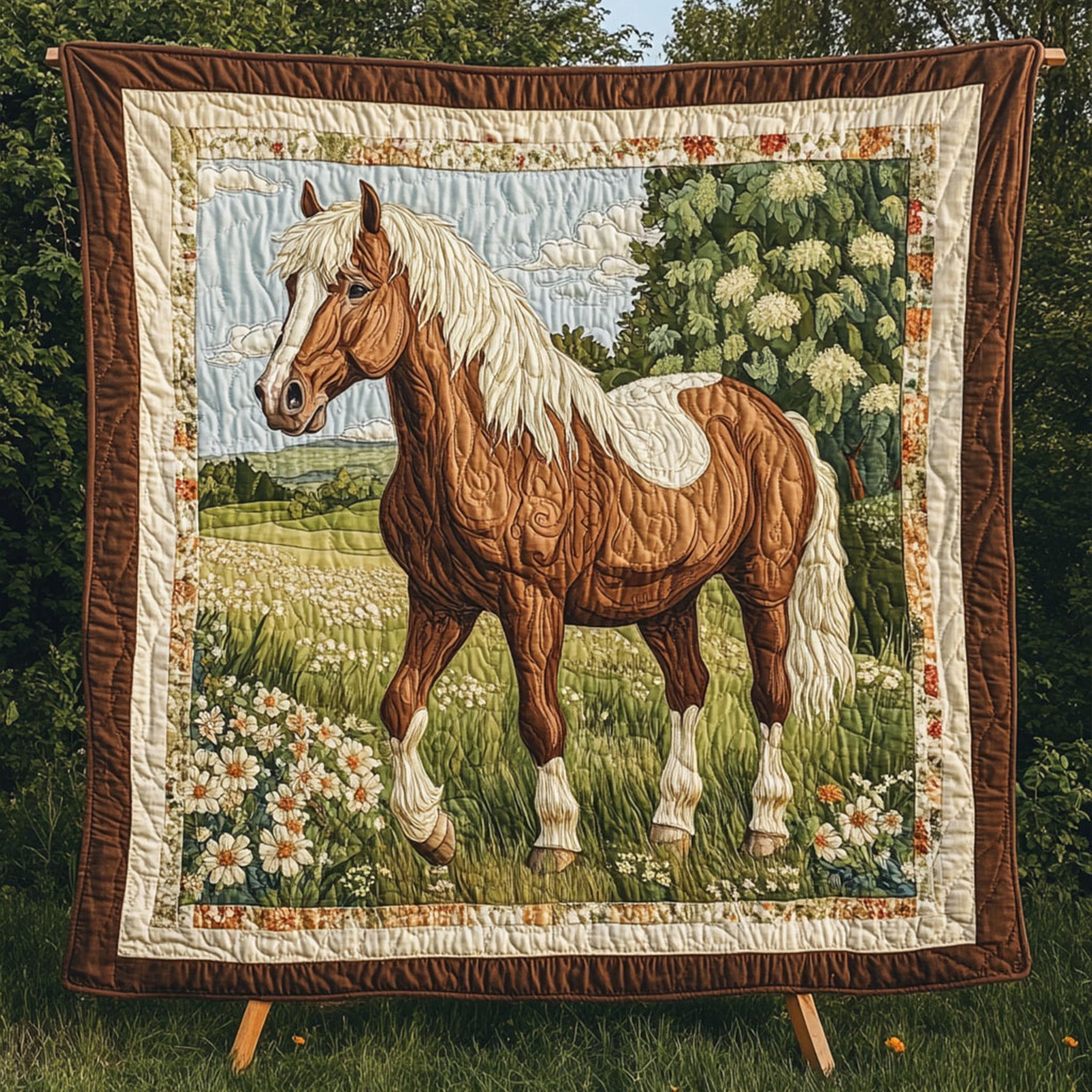 The Great Trotter Quilted Blanket Cute Throw Blanket Best Gifts Horse Lovers Christmas 
