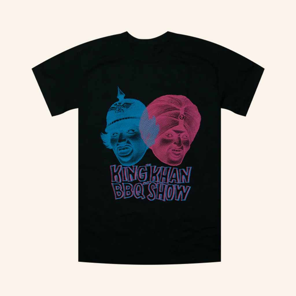 The King Khan And BBQ Show Merch Two Heads Black T-Shirt Presents For Music Lovers The King Khan And BBQ Show Merch Two Heads Black T-Shirt Presents For Music Lovers