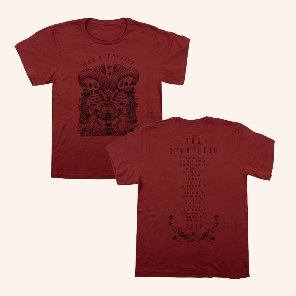 The Offspring Merch Mirro Skeleton T-Shirt Cool Gifts For Music Lovers