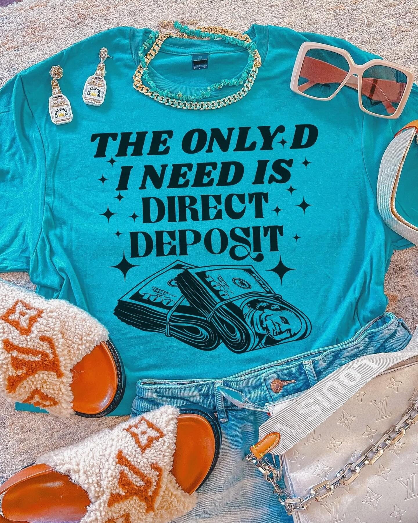 The Only D I Need Is Direct Deposit Shirt Funny Sayings Money Graphic Tee The Only D I Need Is Direct Deposit Shirt Funny Sayings Money Graphic Tee
