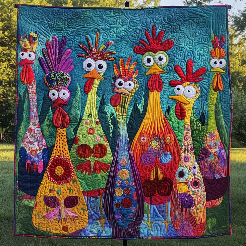 The Peeping Parade Quilted Blanket Cute Colorful Blanket Gifts For Chicken Owners The Peeping Parade Quilted Blanket Cute Colorful Blanket Gifts For Chicken Owners