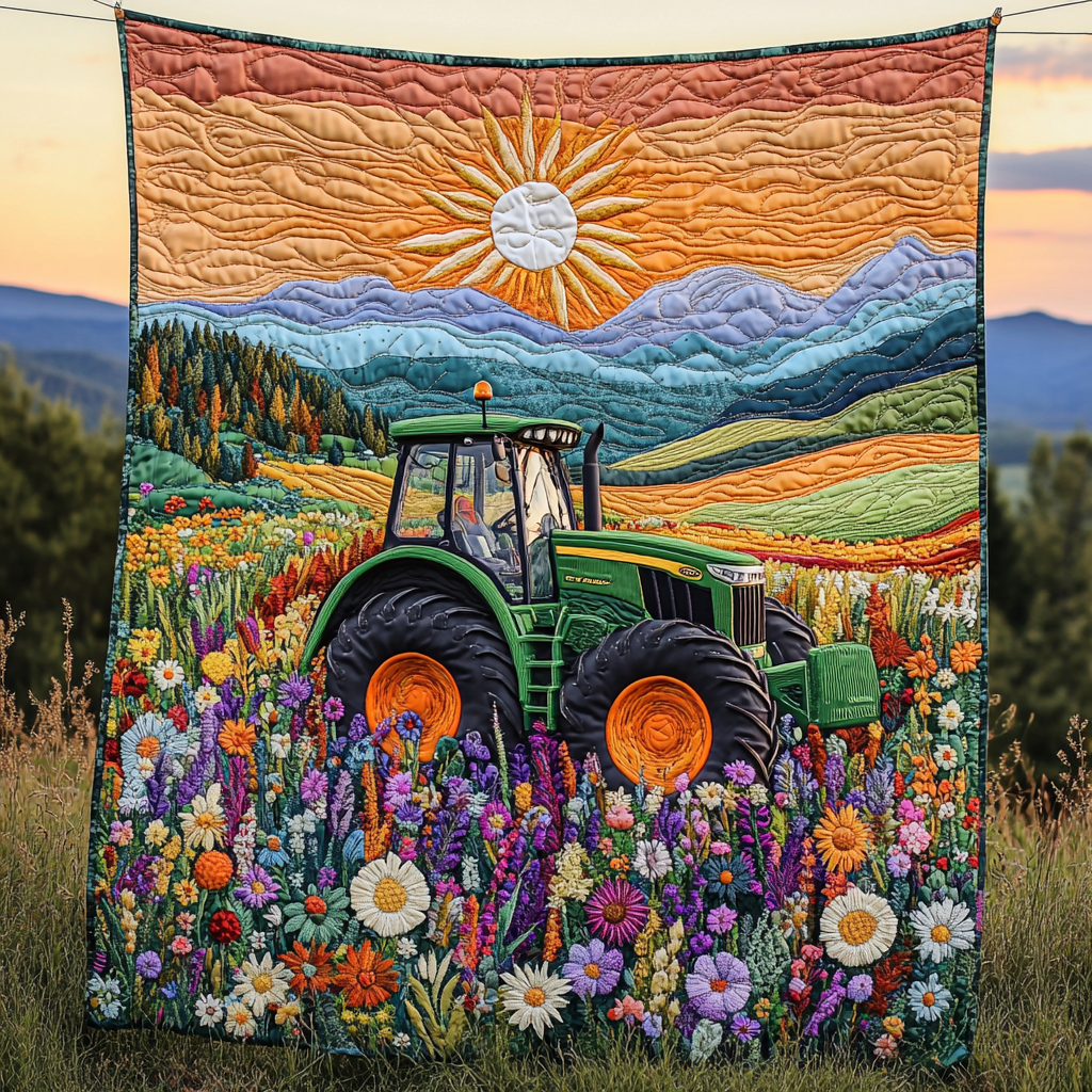 The Plowing Power Quilted Blanket Cute Colorful Blanket Farmers Tractor Gifts For Dad The Plowing Power Quilted Blanket Cute Colorful Blanket Farmers Tractor Gifts For Dad