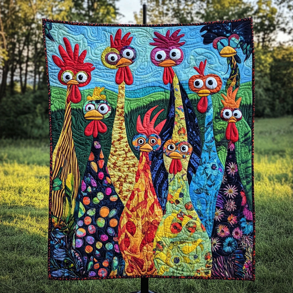 The Sassy Peckers Quilted Blanket Cute Colorful Blanket Chicken Christmas Gifts The Sassy Peckers Quilted Blanket Cute Colorful Blanket Chicken Christmas Gifts