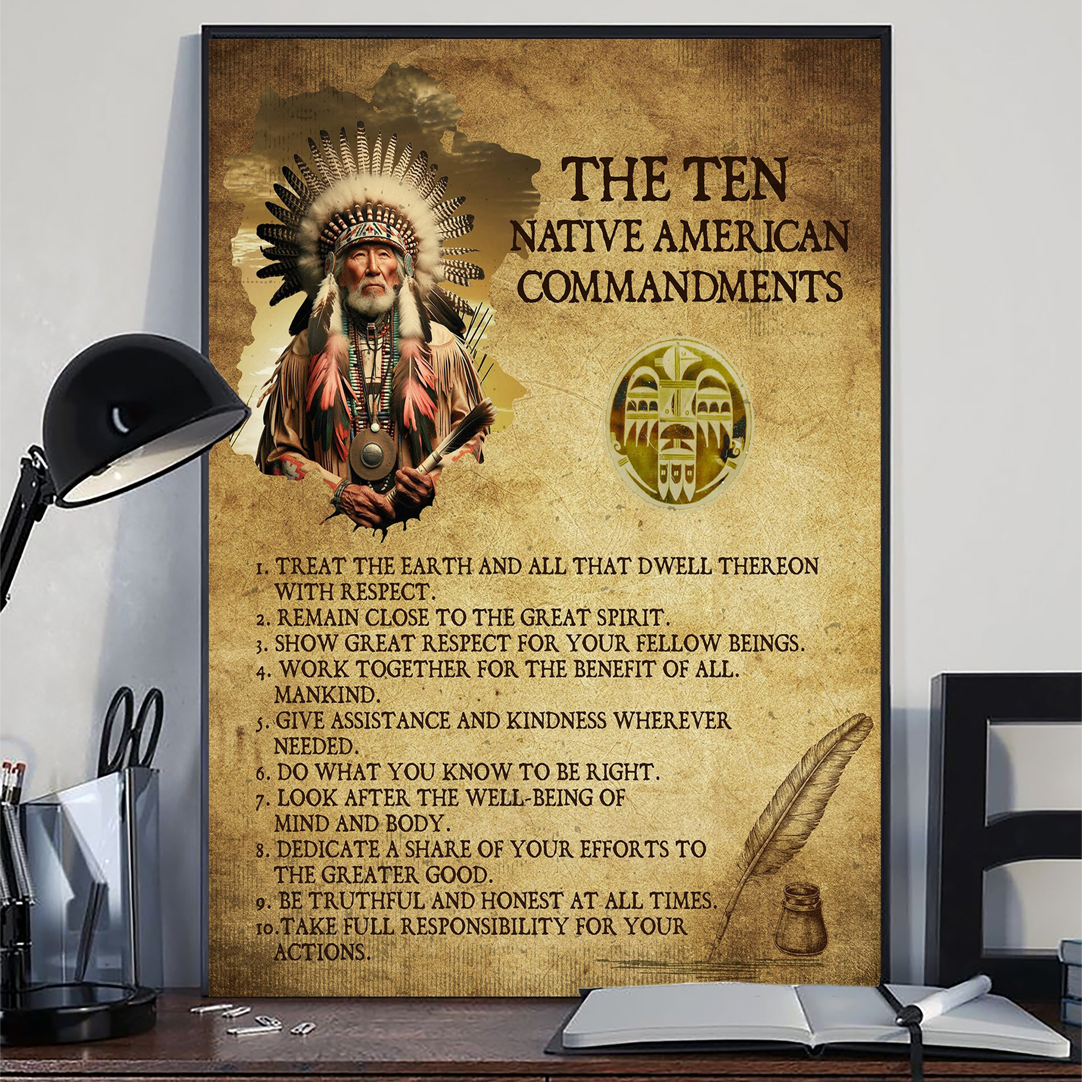The Ten Native American Commandments Vintage Poster Native American Themed Gifts The Ten Native American Commandments Vintage Poster Native American Themed Gifts