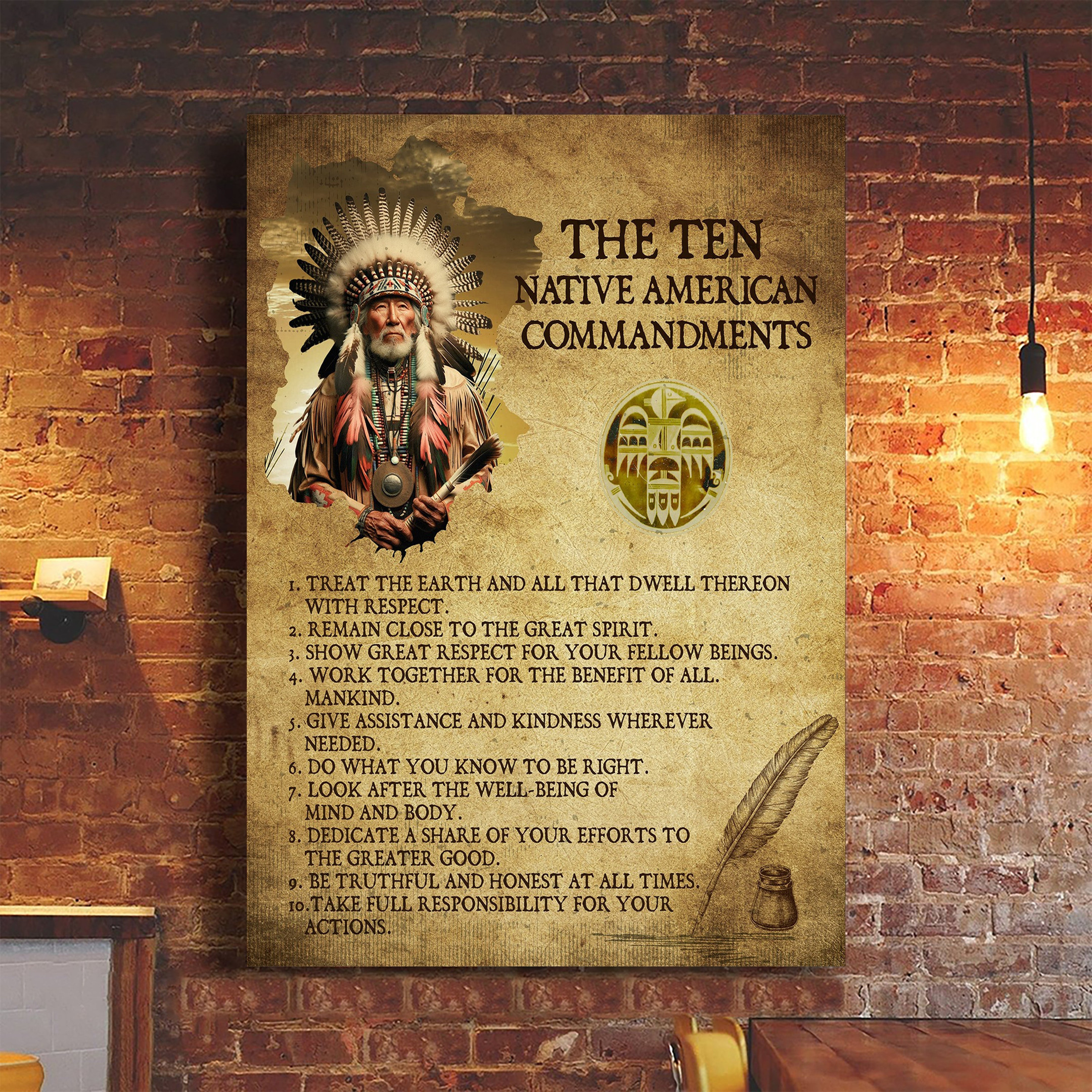 The Ten Native American Commandments Vintage Poster Native American Themed Gifts The Ten Native American Commandments Vintage Poster Native American Themed Gifts