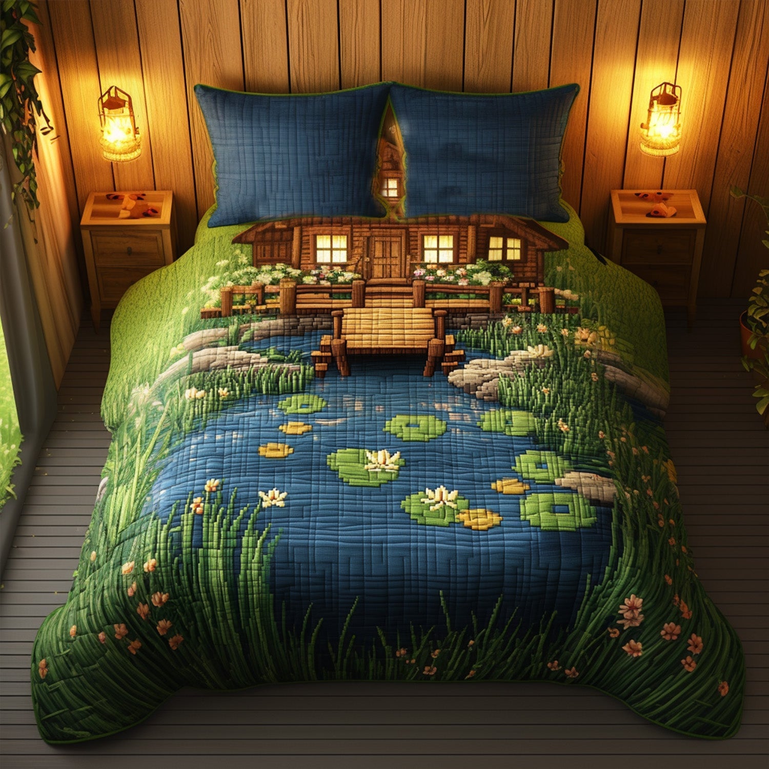 The Wharf Shack Quilted Bedding Set Duvet Cover Bed Sheet Set Gifts For Fishing Lovers The Wharf Shack Quilted Bedding Set Duvet Cover Bed Sheet Set Gifts For Fishing Lovers