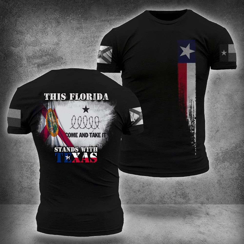 This Florida Stands With Texas Shirt Come And Take It Razor Wire T-Shirt Florida Support Texas This Florida Stands With Texas Shirt Come And Take It Razor Wire T-Shirt Florida Support Texas