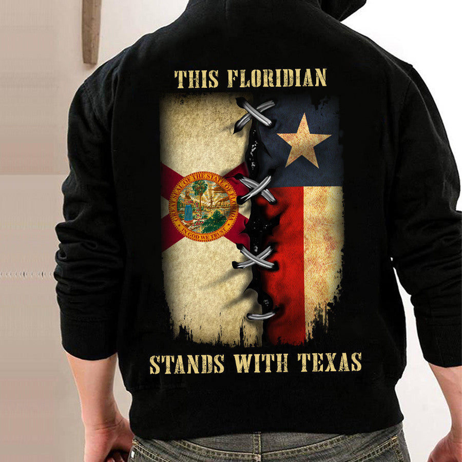This Floridian Stands With Texas Hoodie Florida Support Texas Hoodie Gift This Floridian Stands With Texas Hoodie Florida Support Texas Hoodie Gift