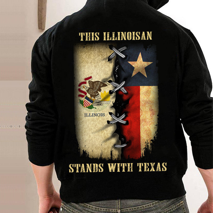 This Illinoisan Stands With Texas Hoodie Illinois Support Texas Hoodie Gifts For Patriot This Illinoisan Stands With Texas Hoodie Illinois Support Texas Hoodie Gifts For Patriot