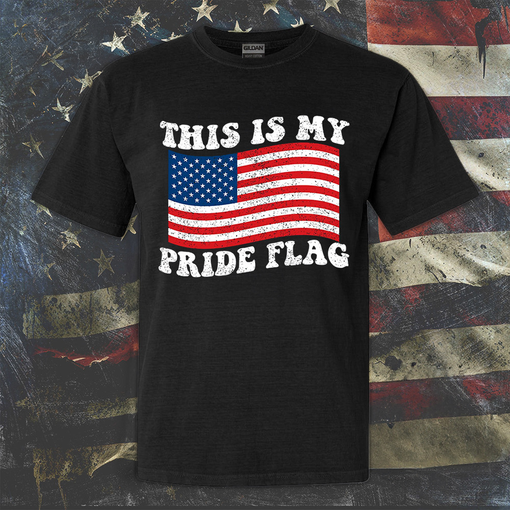 This Is My Pride Flag Shirt USA Flag Patriotic T-Shirt Men's Gifts For Papa