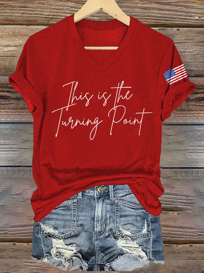 This Is The Turning Point V-neck Shirt Red Charlie Kirk Shooter Shirt Gifts For Patriots This Is The Turning Point V-neck Shirt Red Charlie Kirk Shooter Shirt Gifts For Patriots