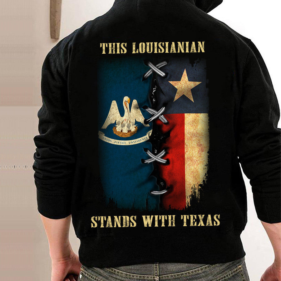 This Louisianian Stands With Texas Hoodie Louisiana Support Texas Hoodie Merch