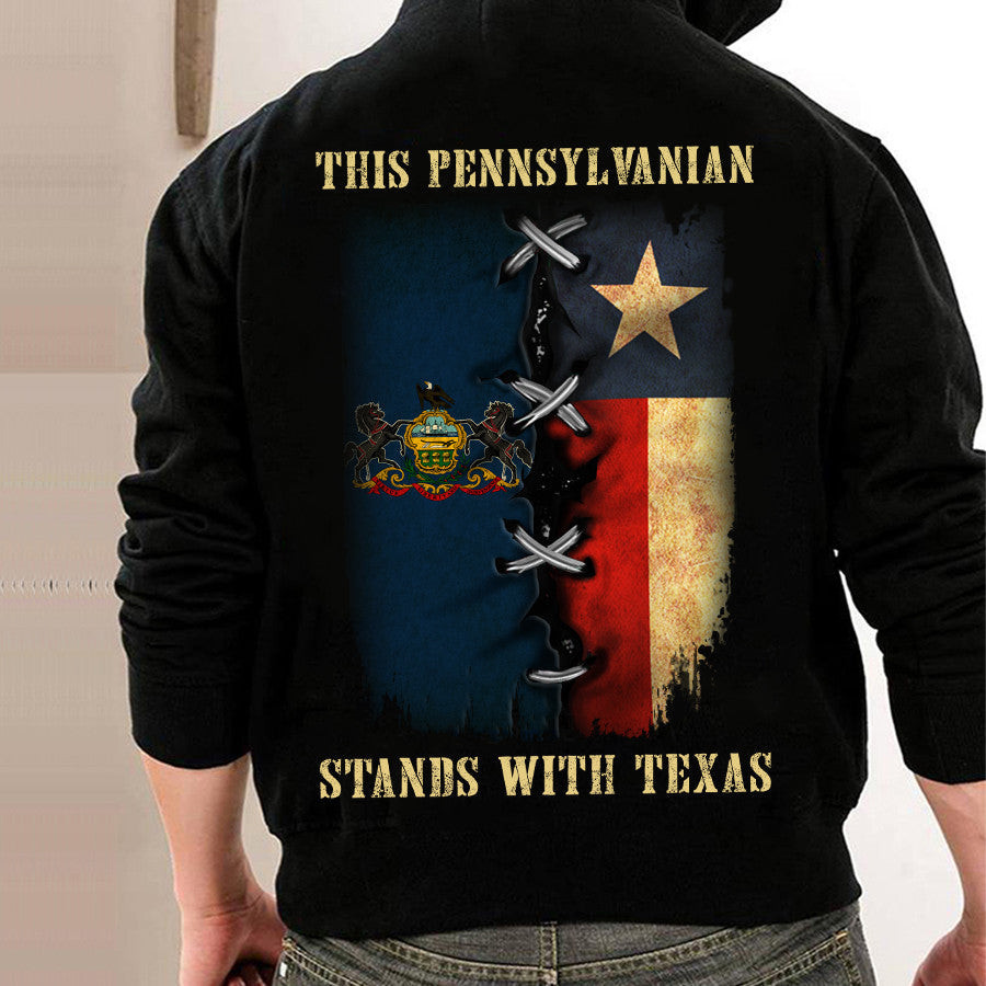 This Pennsylvanian Stands With Texas Shirt Pennsylvania Support Texas T-Shirt