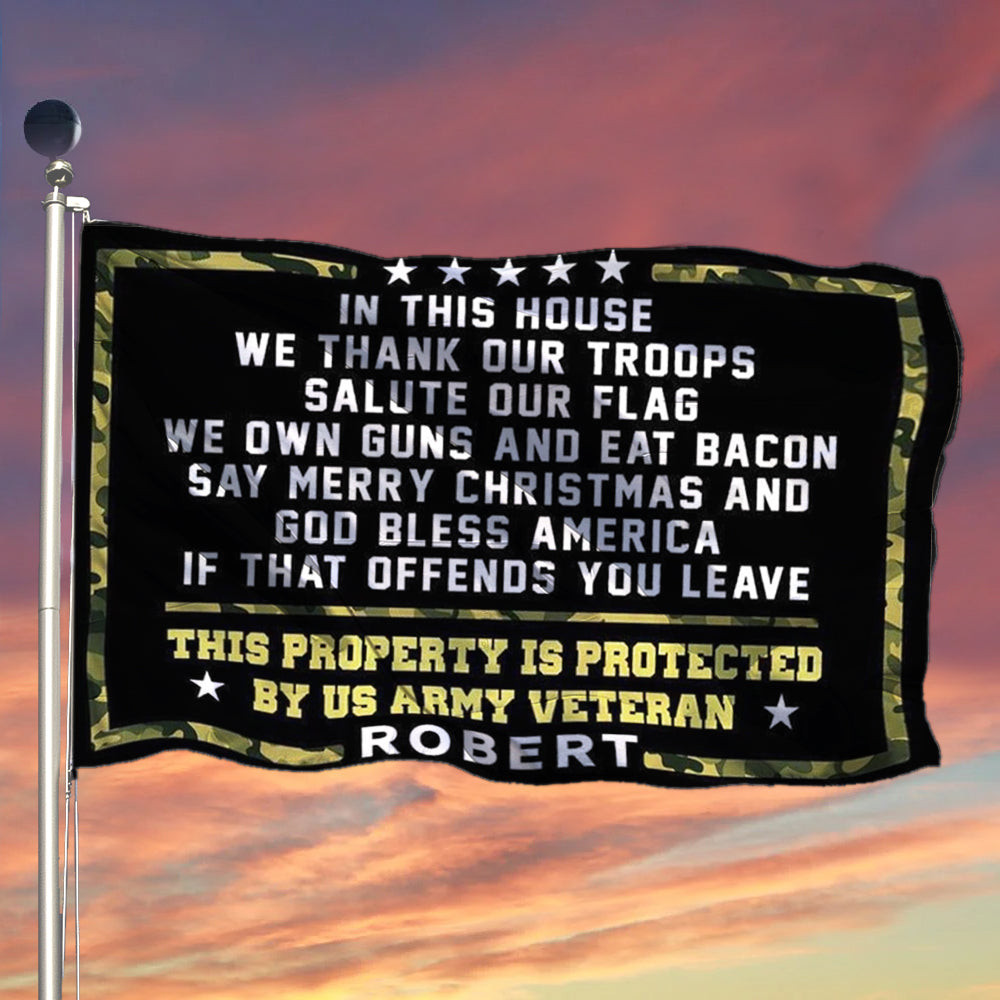 This Property Is Protected By US Army Veteran Flag Patriotic Veteran Yard Decorative This Property Is Protected By US Army Veteran Flag Patriotic Veteran Yard Decorative