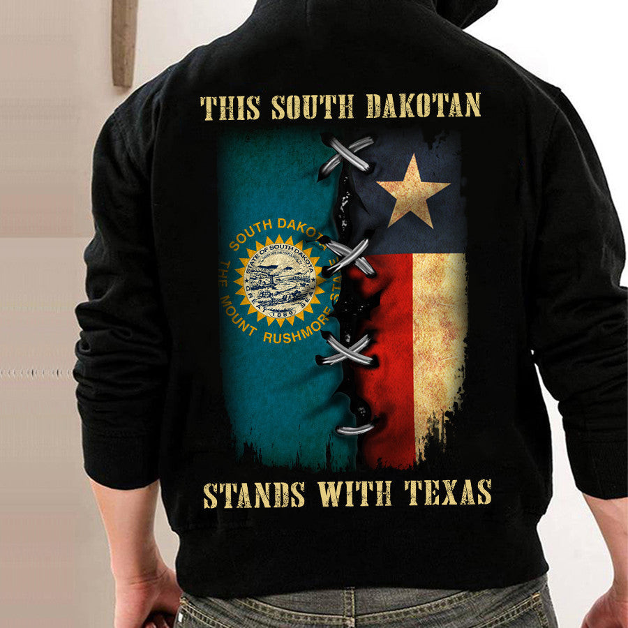 This South Dakotan Stands With Texas Hoodie South Dakota Support Texas Hoodie Gift This South Dakotan Stands With Texas Hoodie South Dakota Support Texas Hoodie Gift