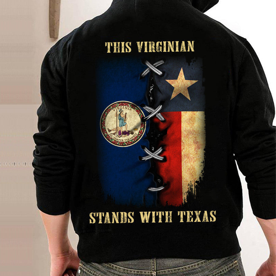 This Virginian Stands With Texas Hoodie Virginia Support Texas Hoodie Clothing