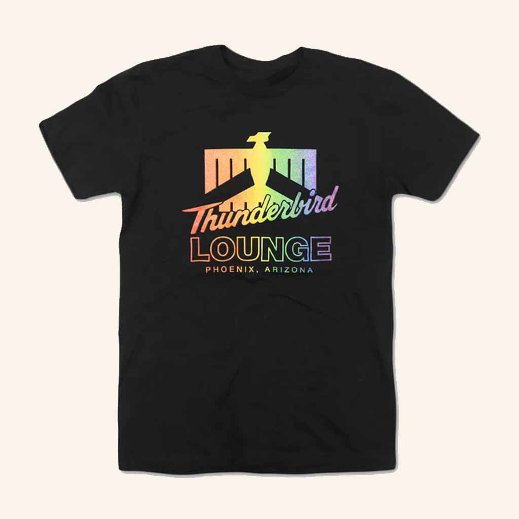 Thunderbird Lounge Merch Rainbow Logo Black T-Shirt Christmas Gifts For Sister Thunderbird Lounge Merch Rainbow Logo Black T-Shirt Christmas Gifts For Sister