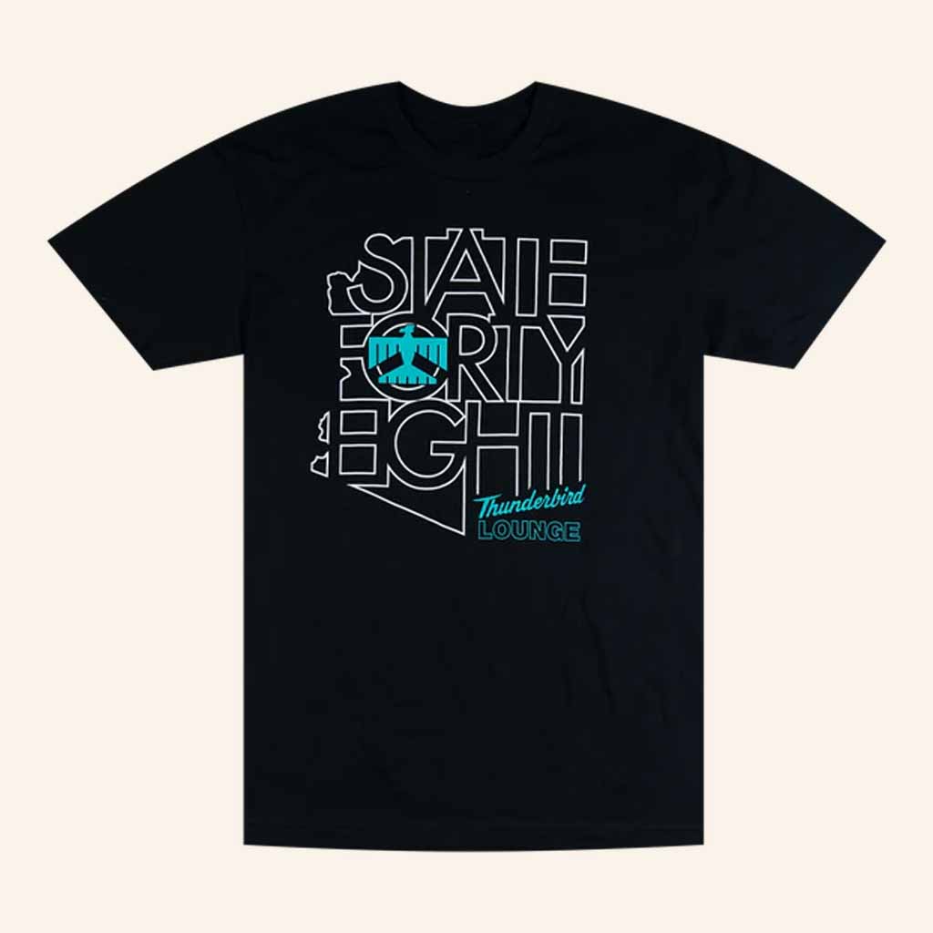 Thunderbird Lounge Merch State Forty Eight Outline T-Shirt Christmas Present For Dad Thunderbird Lounge Merch State Forty Eight Outline T-Shirt Christmas Present For Dad