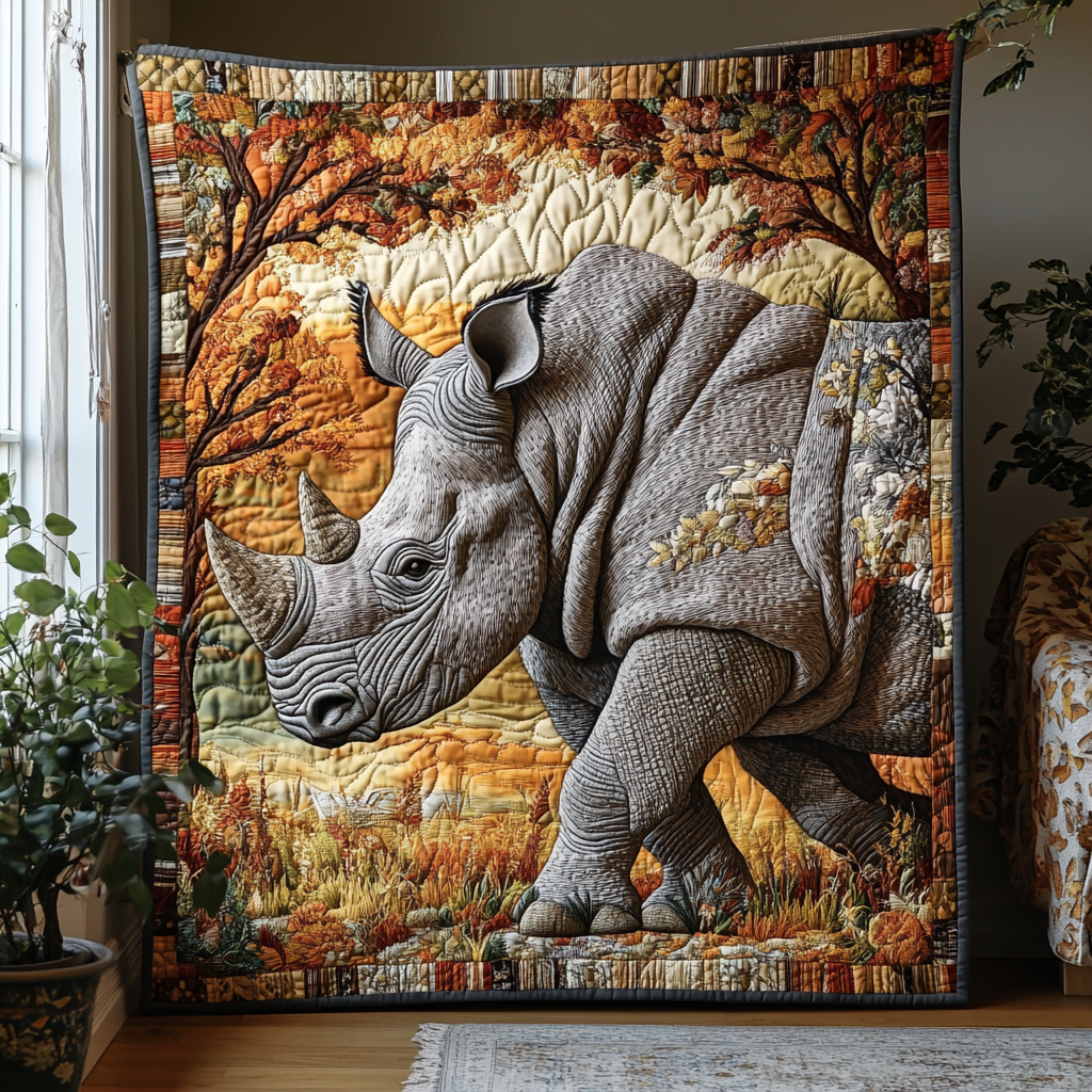 Thundering Rhino Quilted Blanket Cute Colorful Blanket Christmas Presents For Boyfriend Thundering Rhino Quilted Blanket Cute Colorful Blanket Christmas Presents For Boyfriend