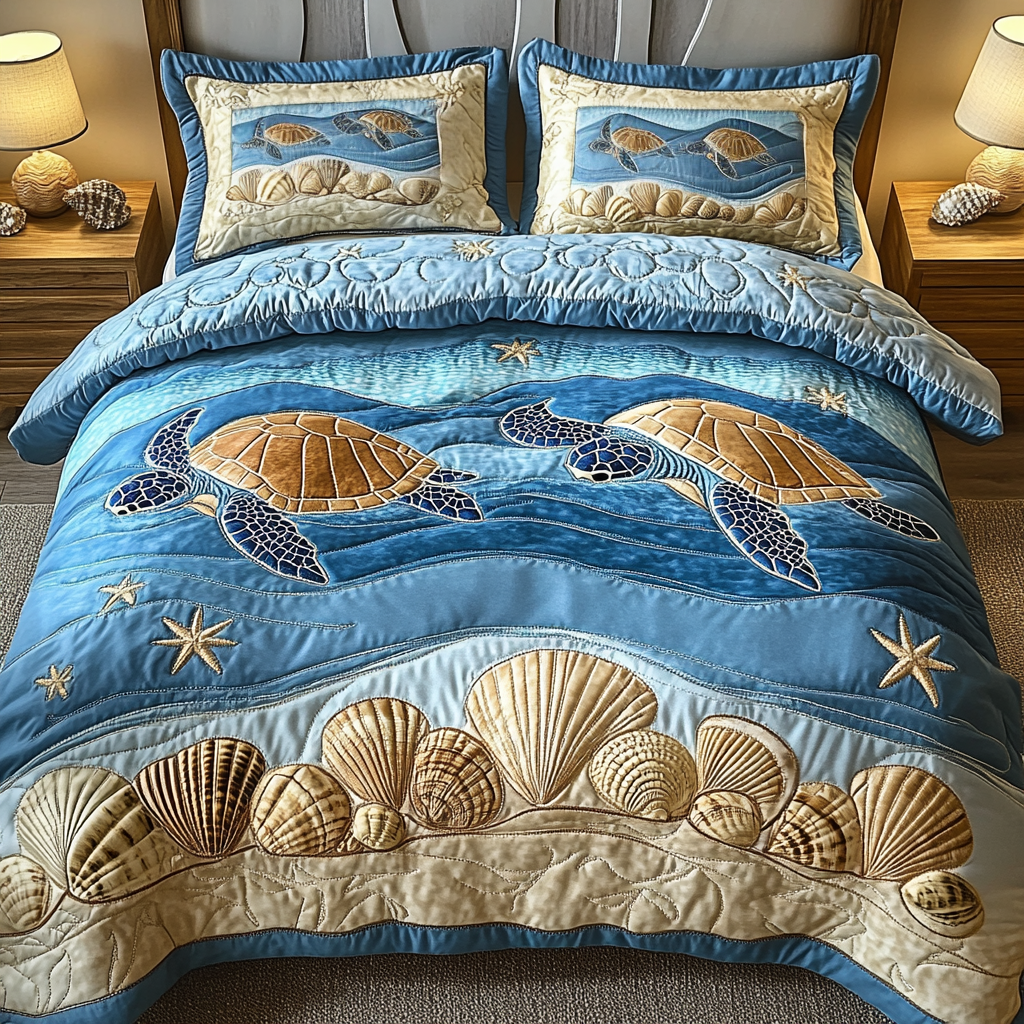 Tidal Glow Quilted Bedding Set Duvet Cover Bed Sheet Set Beach Vacation Gift Ideas Tidal Glow Quilted Bedding Set Duvet Cover Bed Sheet Set Beach Vacation Gift Ideas