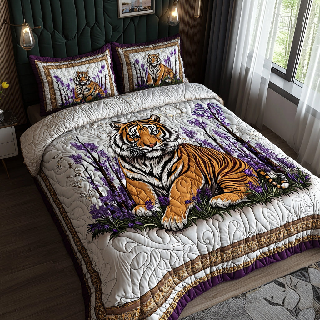 Tiger Forest Quilted Bedding Set Duvet Cover Bed Sheet Set Tiger Themed Gifts Tiger Forest Quilted Bedding Set Duvet Cover Bed Sheet Set Tiger Themed Gifts