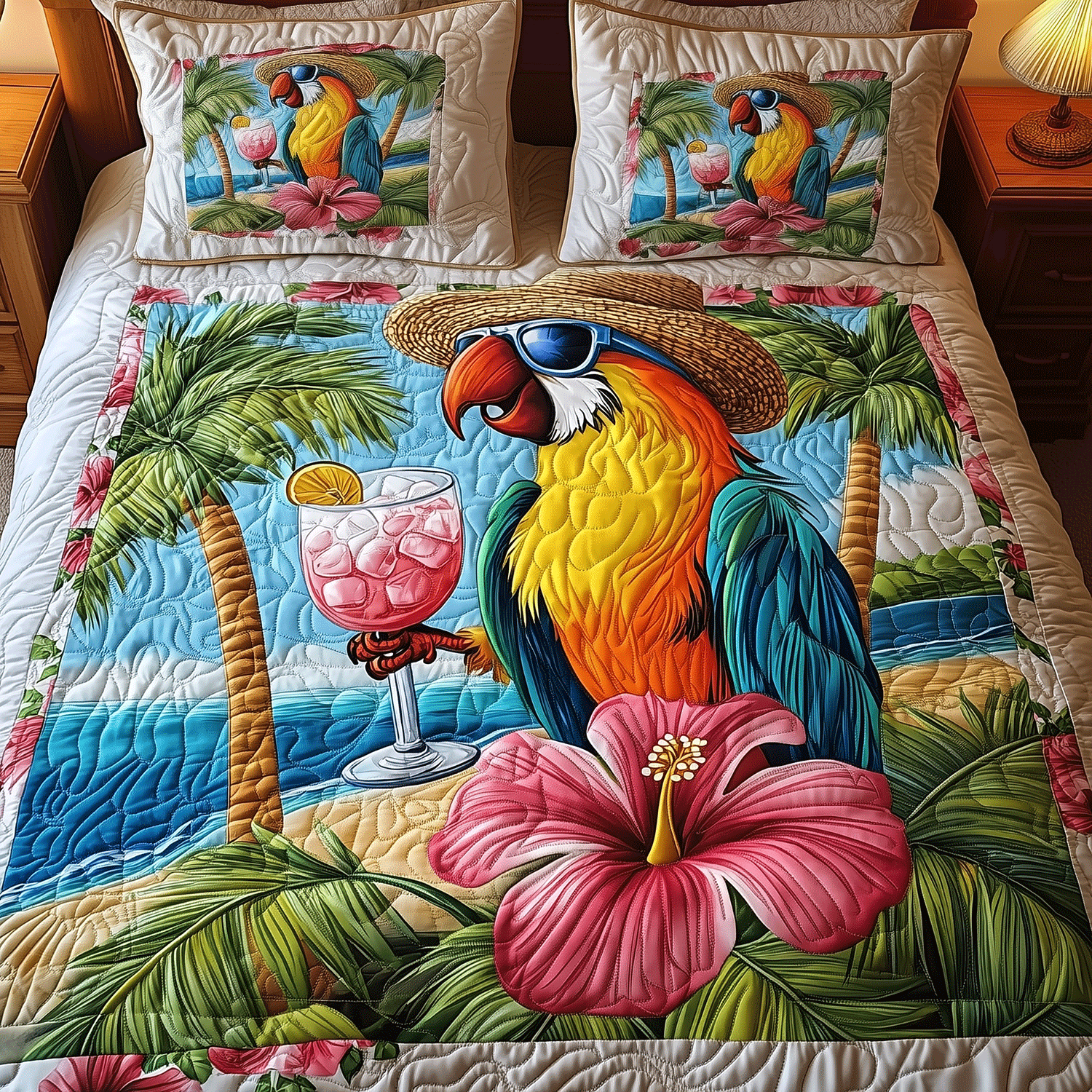 Tiki Time Quilted Bedding Set Duvet Cover Bedspread Best Gifts For Ocean Lovers Tiki Time Quilted Bedding Set Duvet Cover Bedspread Best Gifts For Ocean Lovers