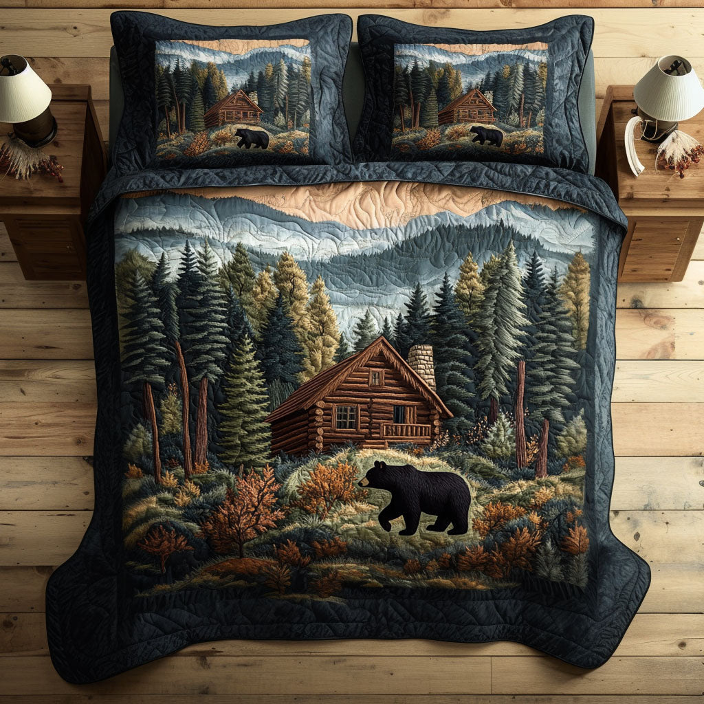 Timber Bear Haven Quilted Bedding Set Duvet Cover Bed Sheet Set Presents For Bear Lovers Timber Bear Haven Quilted Bedding Set Duvet Cover Bed Sheet Set Presents For Bear Lovers