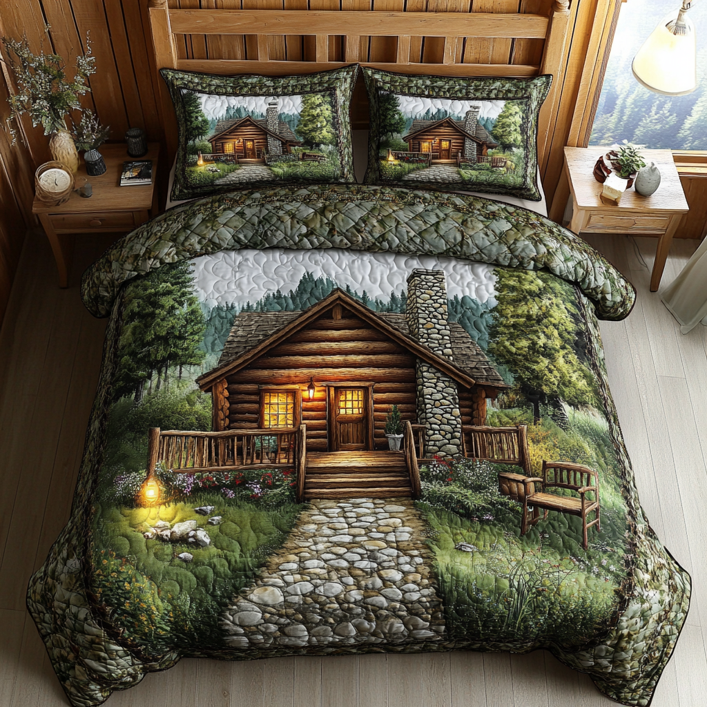 Timber Retreat Quilted Bedding Set Duvet Cover Bed Sheet Set Secret Santa Ideas For Her Timber Retreat Quilted Bedding Set Duvet Cover Bed Sheet Set Secret Santa Ideas For Her