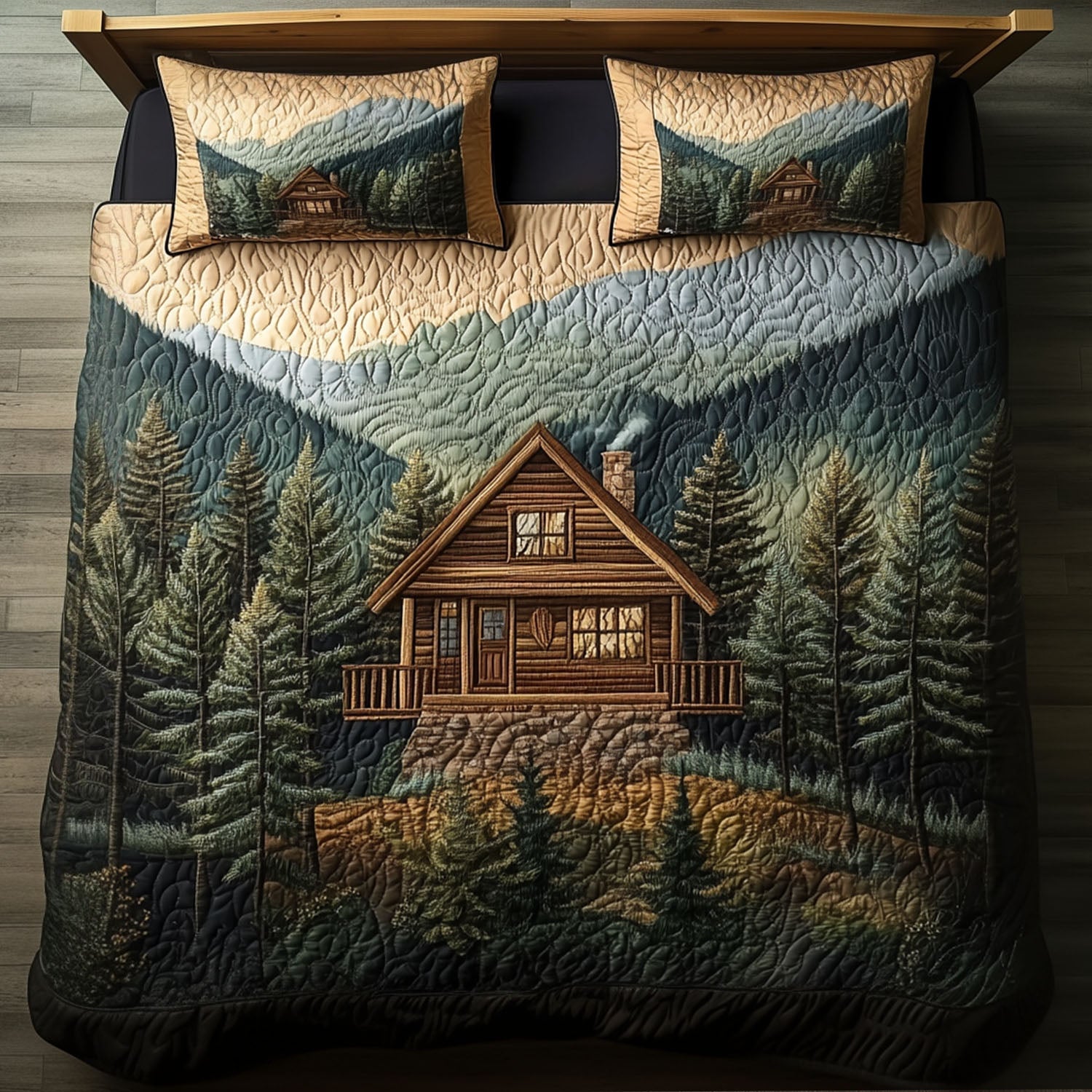 Timber View Quilted Bedding Set Duvet Cover Bed Sheet Set Bear Themed Gifts Timber View Quilted Bedding Set Duvet Cover Bed Sheet Set Bear Themed Gifts