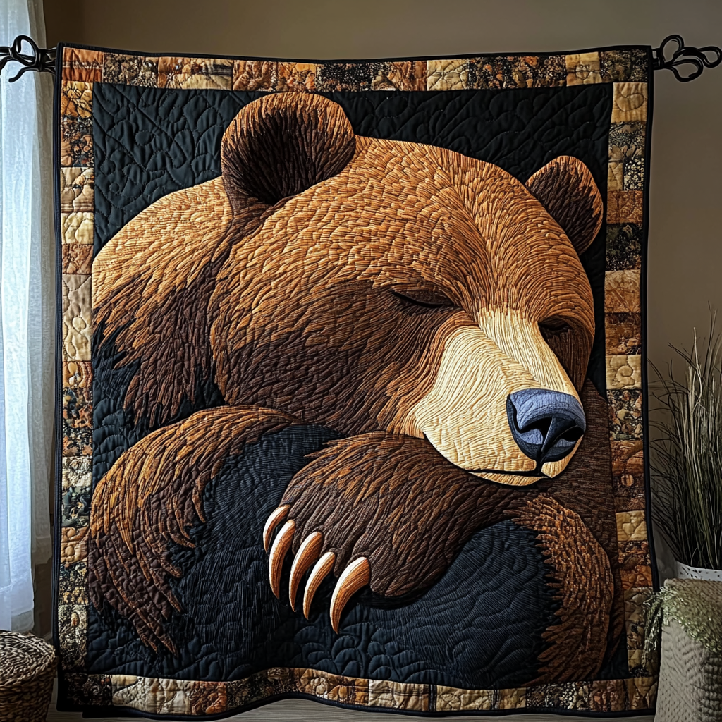 Timberland Trails Quilted Blanket Cute Colorful Blanket Forest Bear Gifts For Her Timberland Trails Quilted Blanket Cute Colorful Blanket Forest Bear Gifts For Her