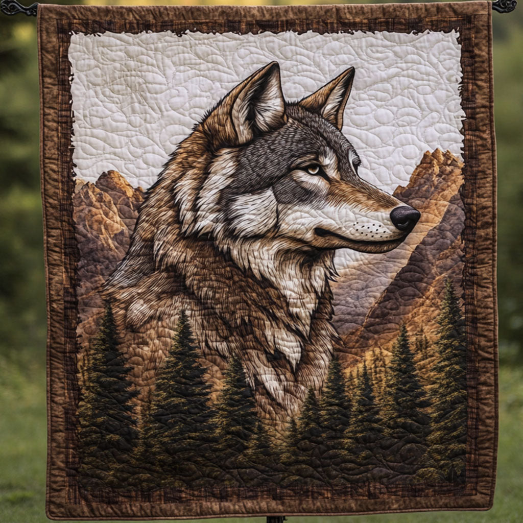 Timberland Watcher Quilted Blanket Cute Colorful Blanket Unique Gifts For Wolf Lovers Timberland Watcher Quilted Blanket Cute Colorful Blanket Unique Gifts For Wolf Lovers