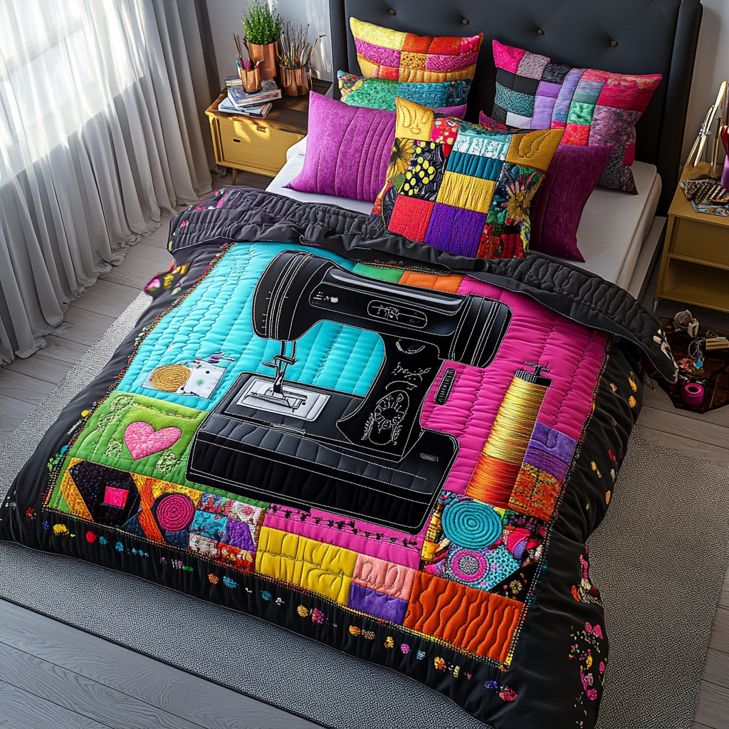 Timeless Sewing Machine Quilted Bedding Set Duvet Cover Merch Sewing Presents Timeless Sewing Machine Quilted Bedding Set Duvet Cover Merch Sewing Presents