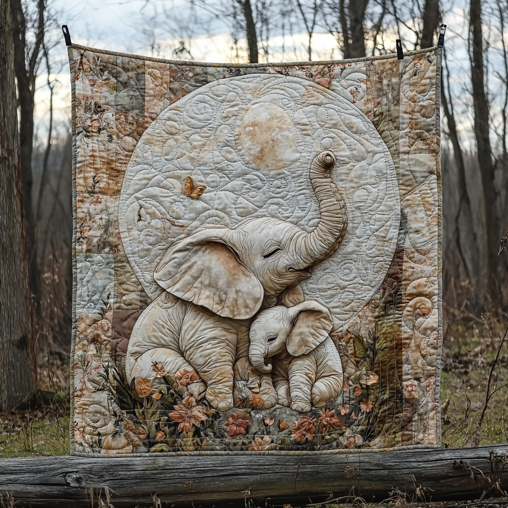 Tiny Wanderer Quilted Blanket Nice Throw Blanket Good Gifts For Elephant Lovers