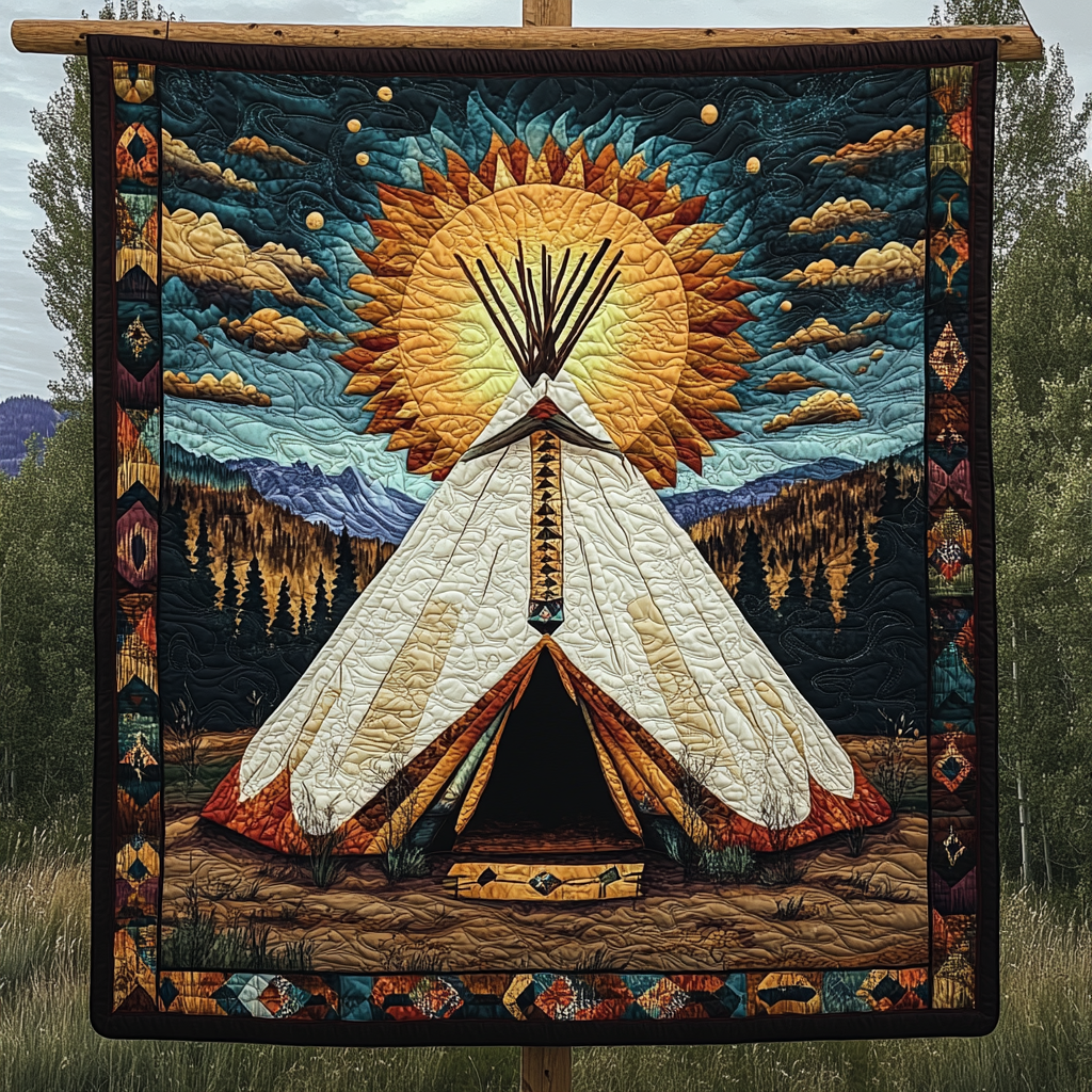 Tipi Love Quilted Blanket Cute Colorful Blanket Teepee Native American Gifts Tipi Love Quilted Blanket Cute Colorful Blanket Teepee Native American Gifts