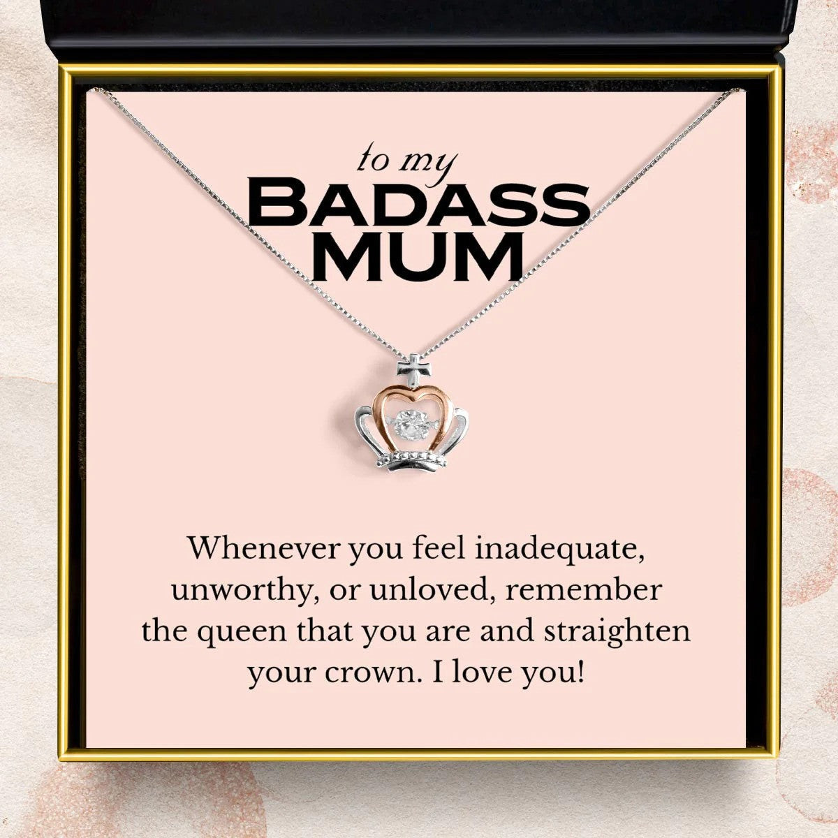 To My Badass Mum Crown Pendant Necklace Silver Mother's Day Necklace 2024 Jewelry For Mom To My Badass Mum Crown Pendant Necklace Silver Mother's Day Necklace 2024 Jewelry For Mom