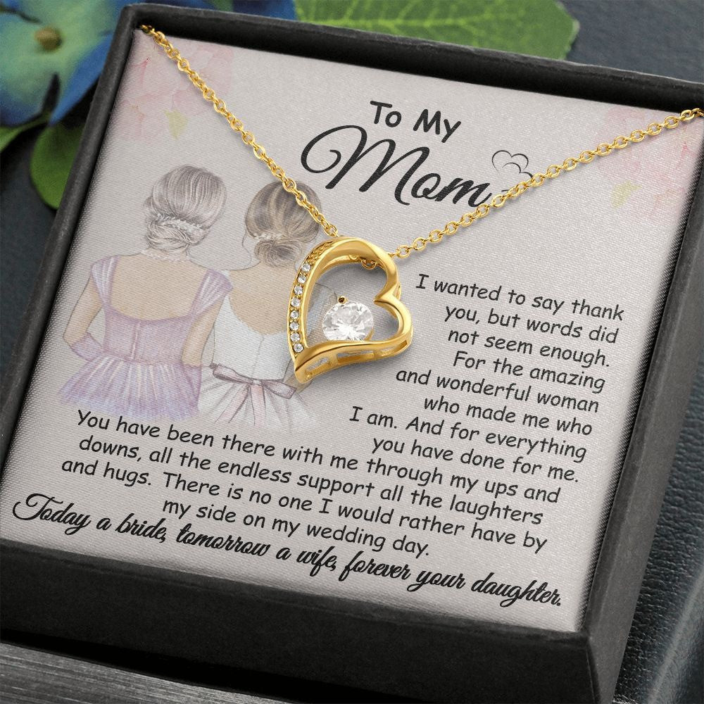 To My Mom Gold Heart Necklace Solitaire Crystal Necklace Wedding Gifts For Mom On Wedding Day From Daughter To My Mom Gold Heart Necklace Solitaire Crystal Necklace Wedding Gifts For Mom On Wedding Day From Daughter