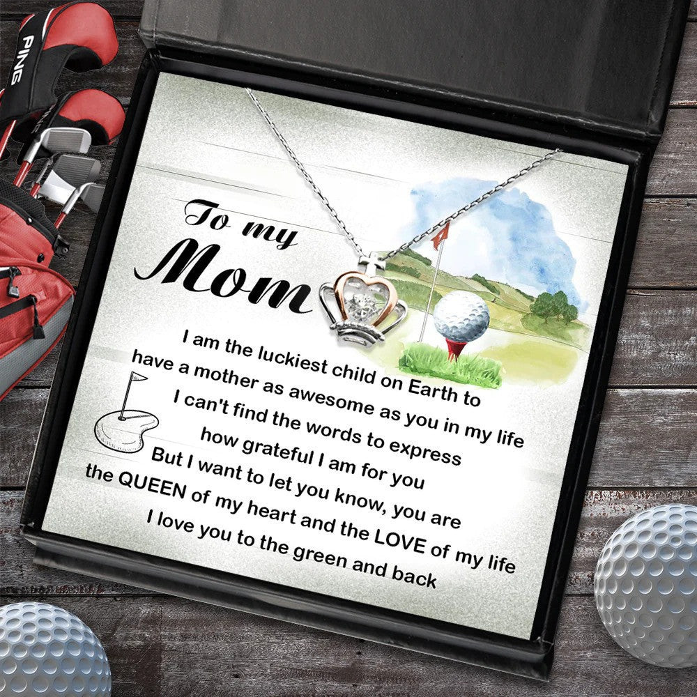 To My Mom Golf Silver Crown Necklace Queen Crown Pendant Necklace Mothers Day Golf Gifts Jewelry For Mom To My Mom Golf Silver Crown Necklace Queen Crown Pendant Necklace Mothers Day Golf Gifts Jewelry For Mom