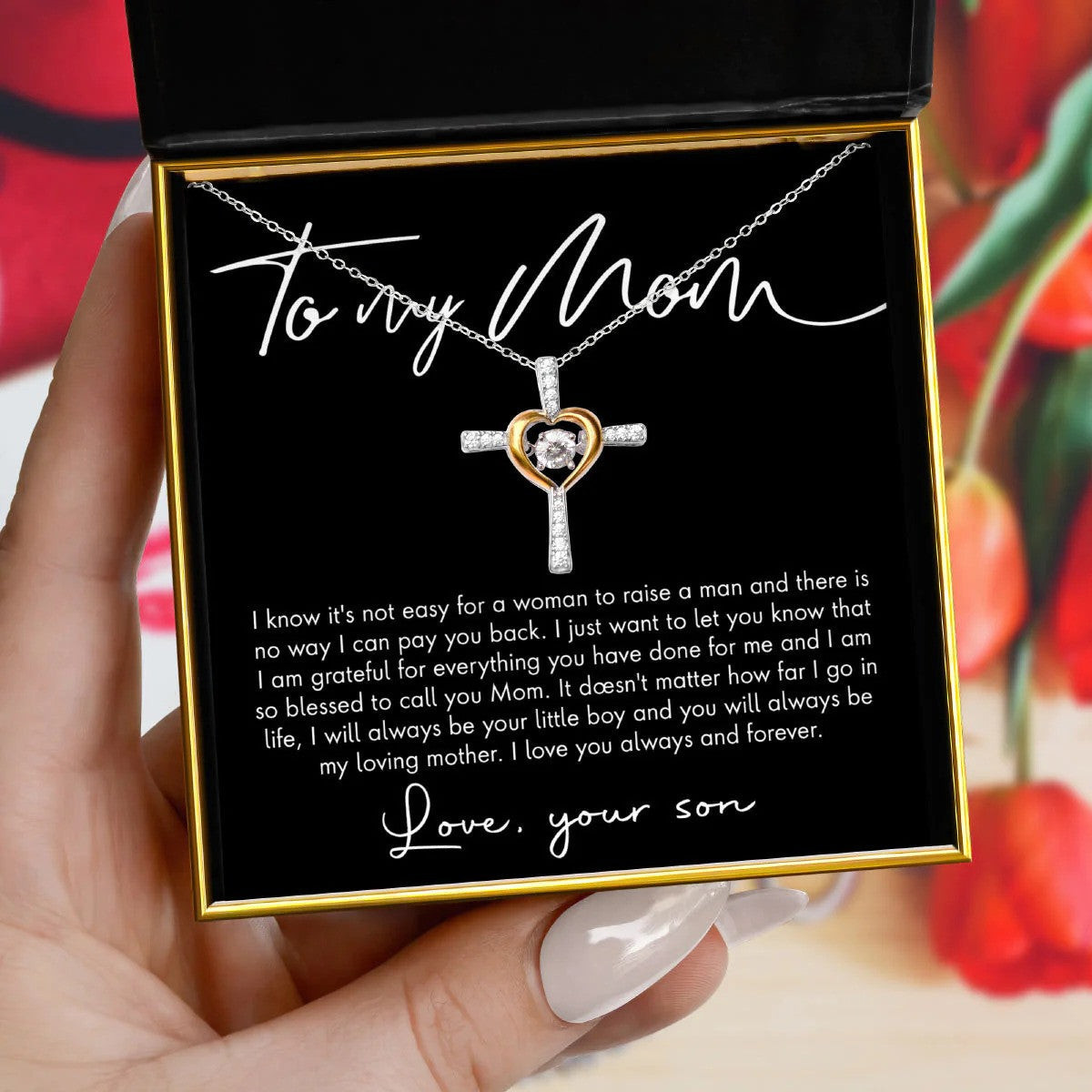 To My Mom Heart Cross Necklace Love Your Son Necklace Mothers Day Gifts From Son To My Mom Heart Cross Necklace Love Your Son Necklace Mothers Day Gifts From Son