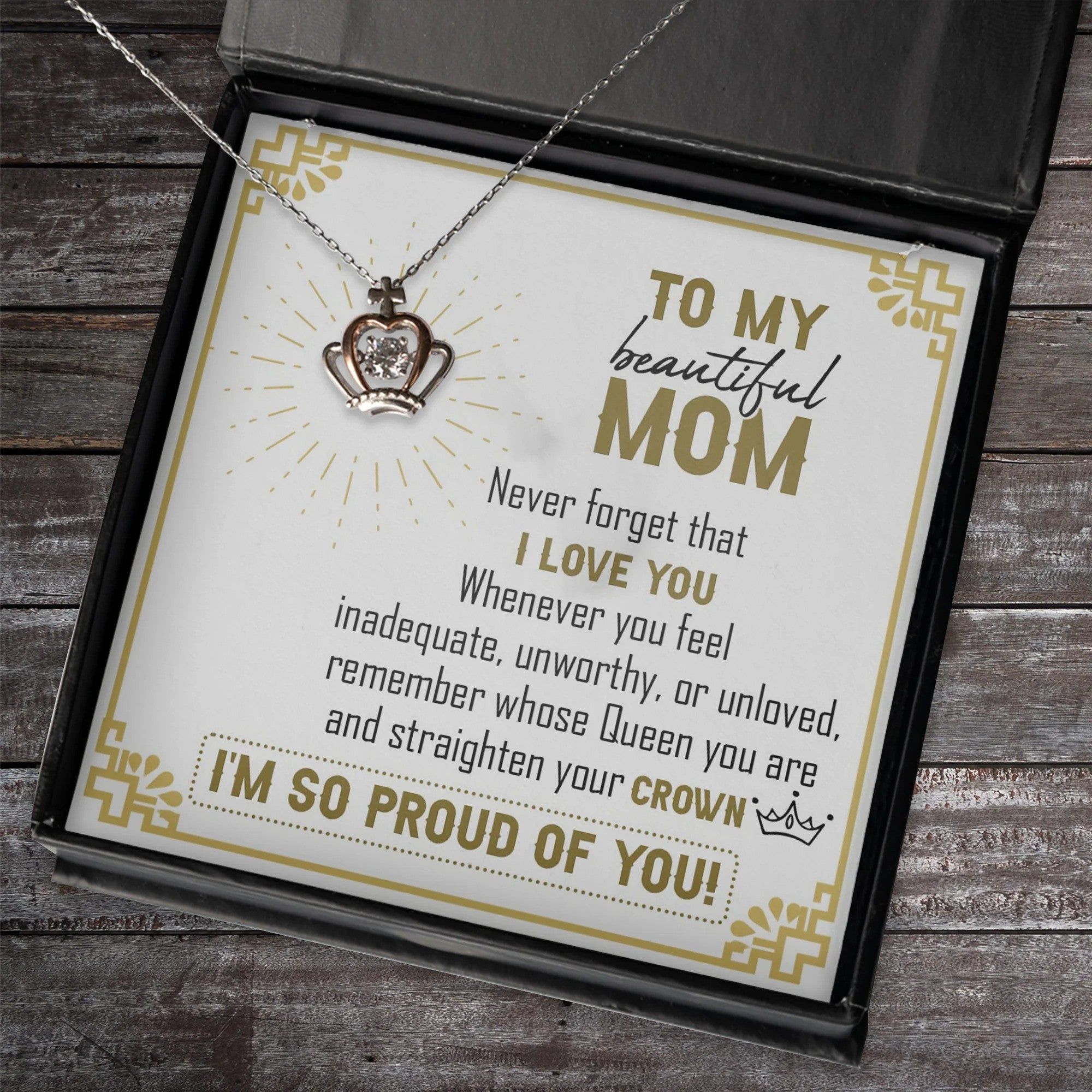 To My Mom I'm So Proud Of You Crown Pendant Necklace Queen Crown Pendant Mother Jewelry Best Gifts For Mothers Day To My Mom I'm So Proud Of You Crown Pendant Necklace Queen Crown Pendant Mother Jewelry Best Gifts For Mothers Day