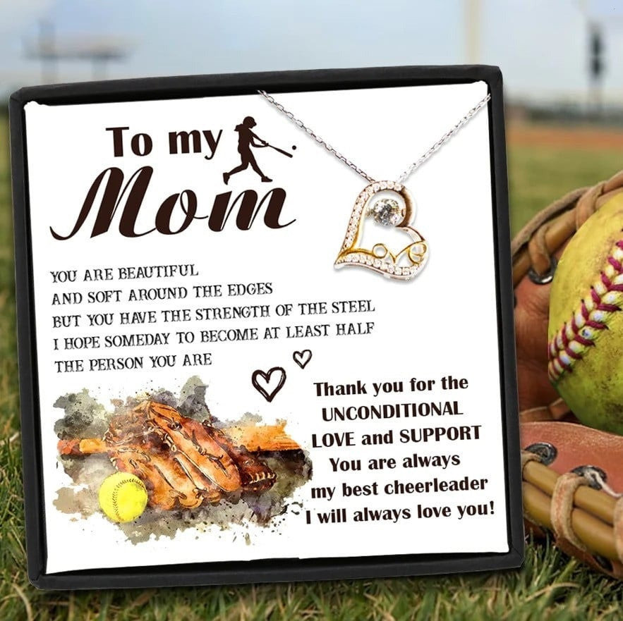 To My Softball Mom Heart Love Dancing Necklace Mothers Day Necklace For Softball Player To My Softball Mom Heart Love Dancing Necklace Mothers Day Necklace For Softball Player