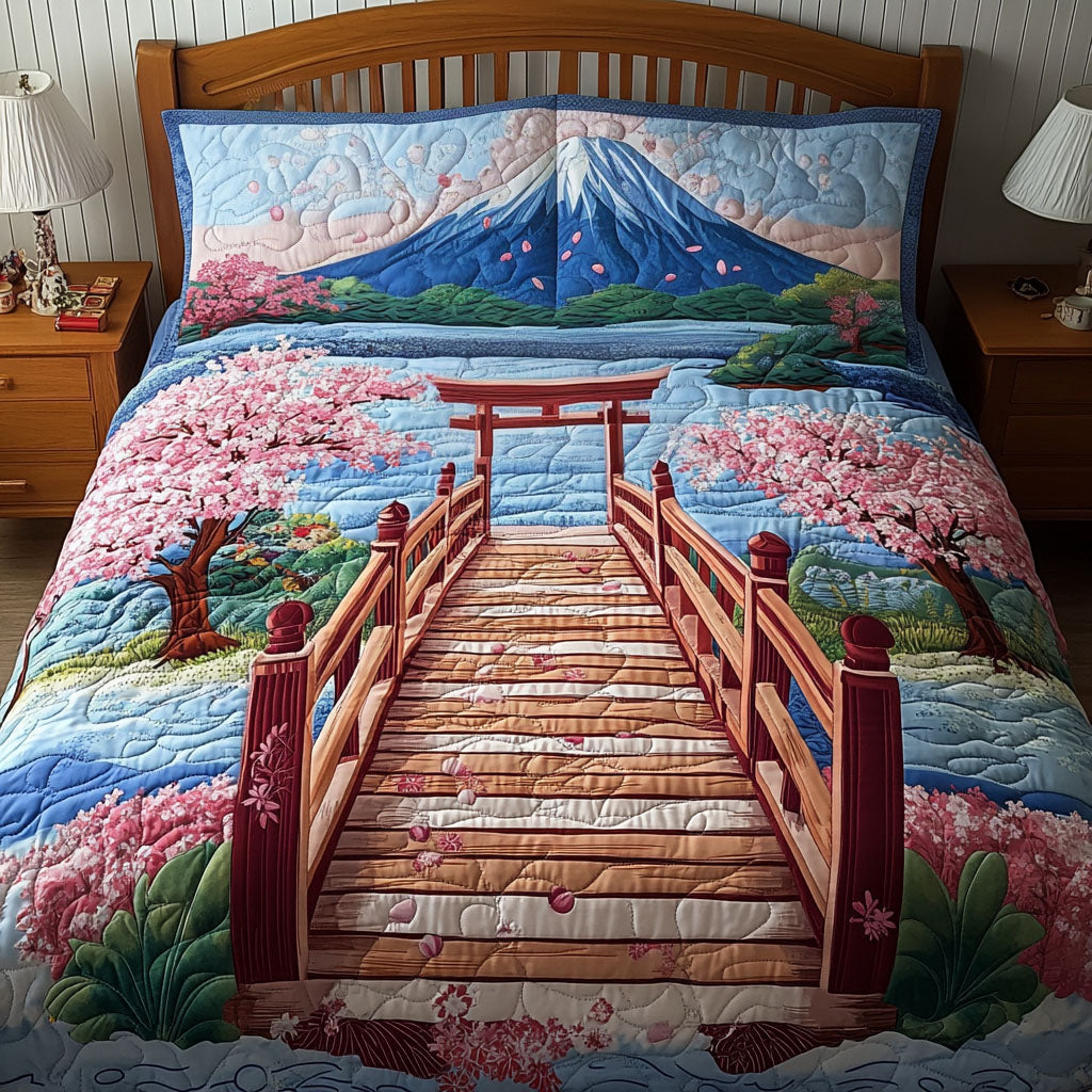 Torii Horizon Quilted Bedding Set Duvet Cover Bed Sheet Set Fuji Mountain Japanese Gifts Torii Horizon Quilted Bedding Set Duvet Cover Bed Sheet Set Fuji Mountain Japanese Gifts