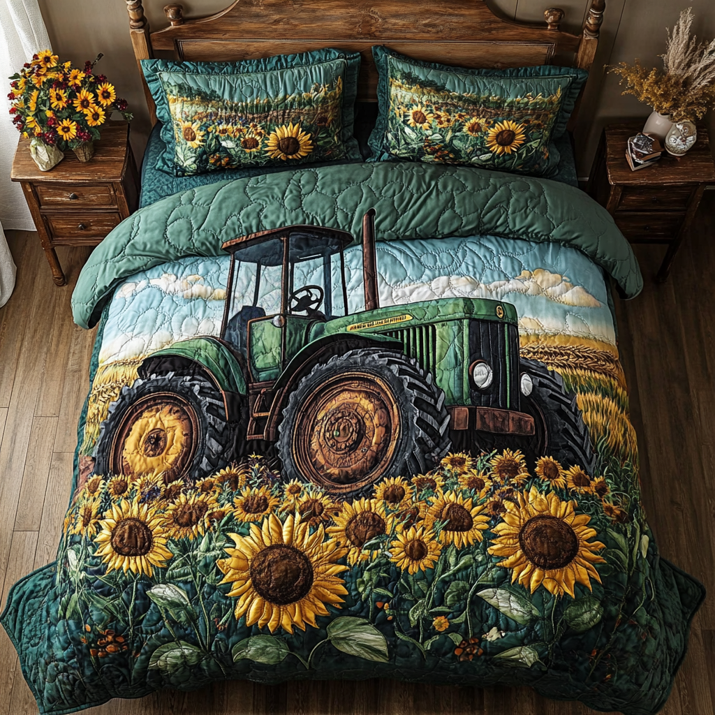 Tractor Dreams Quilted Bedding Set Duvet Cover Bed Sheet Set Christmas Gifts For Flower Lovers Tractor Dreams Quilted Bedding Set Duvet Cover Bed Sheet Set Christmas Gifts For Flower Lovers