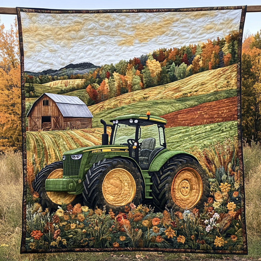 Tractor Dreams Quilted Blanket Cute Colorful Blanket Tractor Gifts Adults Farmers Tractor Dreams Quilted Blanket Cute Colorful Blanket Tractor Gifts Adults Farmers