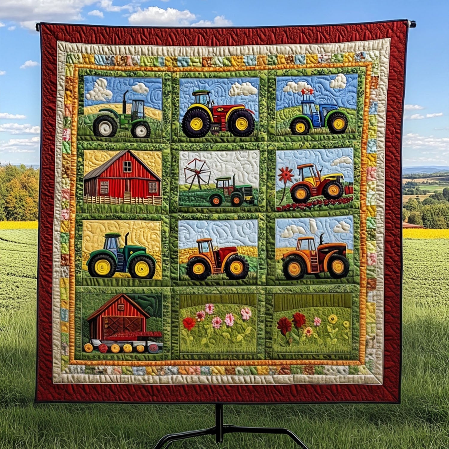 Tractor Sunshine Quilted Blanket Cute Throw Blanket Tractor Presents Tractor Sunshine Quilted Blanket Cute Throw Blanket Tractor Presents
