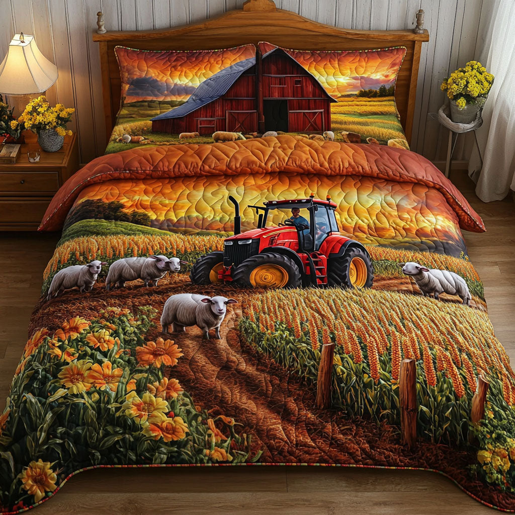 Tractor Tracks Quilted Bedding Set Duvet Cover Bedspread Tractor Gifts For Him Tractor Tracks Quilted Bedding Set Duvet Cover Bedspread Tractor Gifts For Him